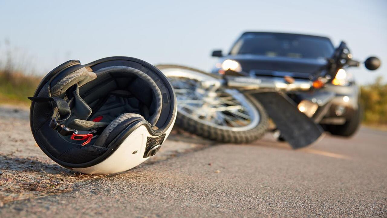 An Accident Between a Car and a Motorcycle